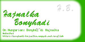 hajnalka bonyhadi business card